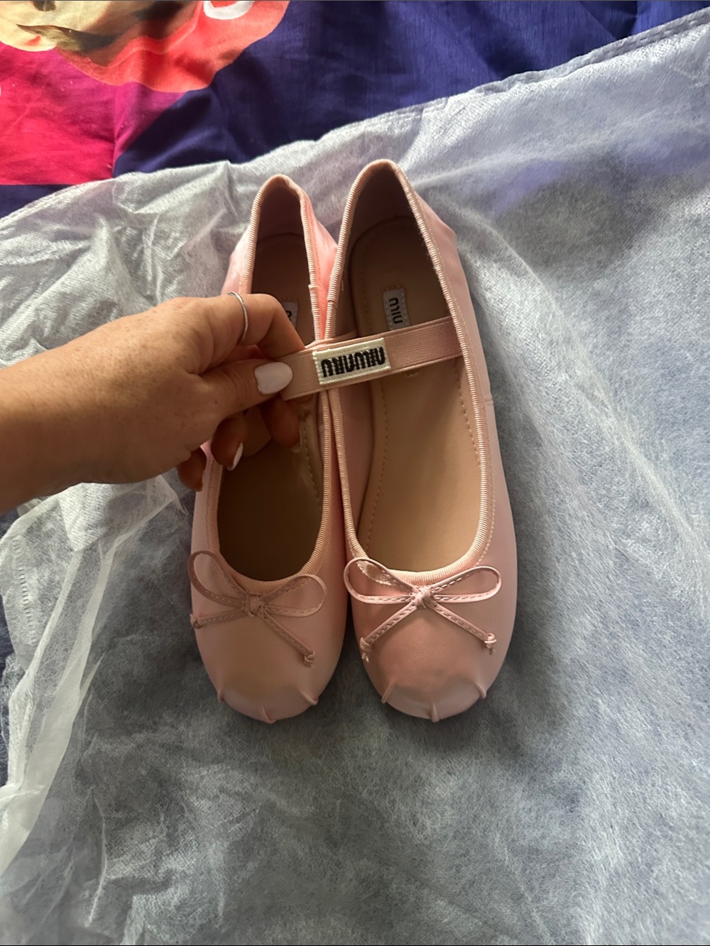 Light Pink Mary Jane Ballet Flats with Bow